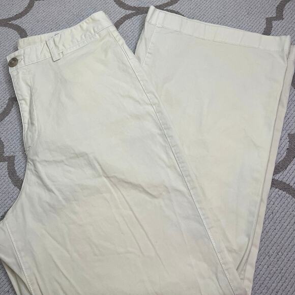 Gap Pants - GAP High Rise Stride Ankle Pants Light Cream Straight Wide Leg Stretch,  Size 14